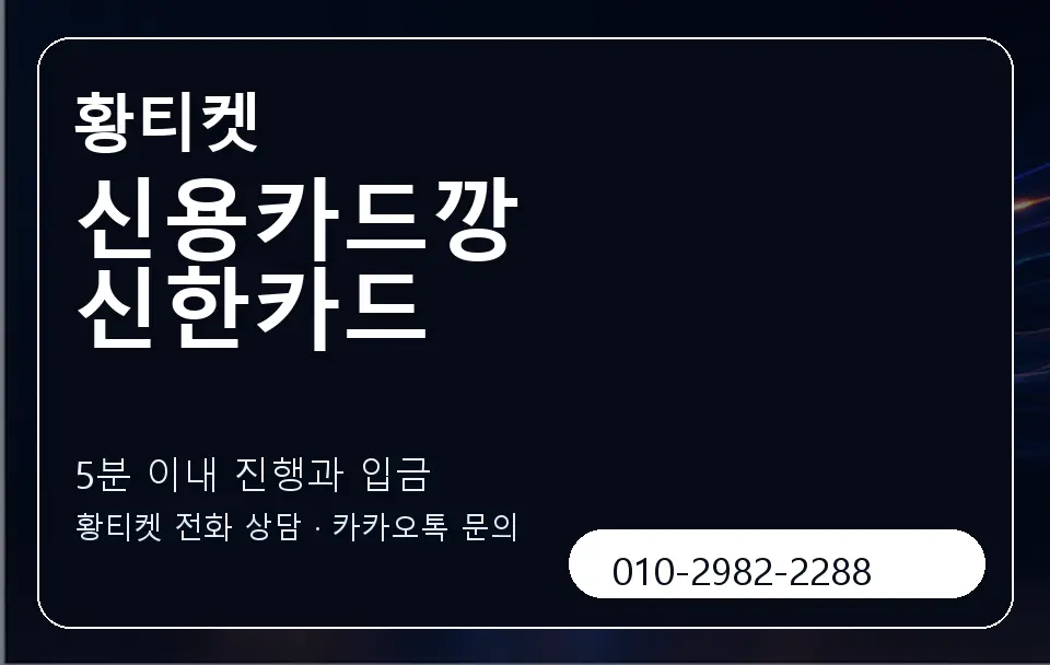 신용카드깡 신한카드 황티켓 캐러셀 6