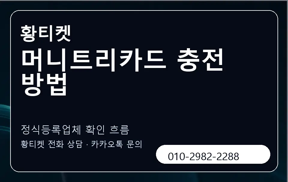 머니트리카드 충전 방법 황티켓 캐러셀 4