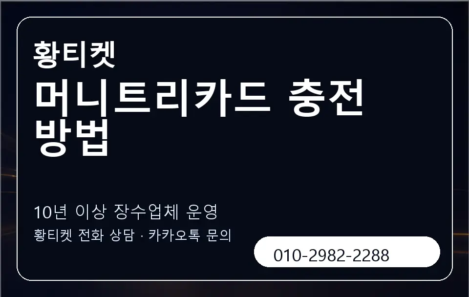 머니트리카드 충전 방법 황티켓 캐러셀 5