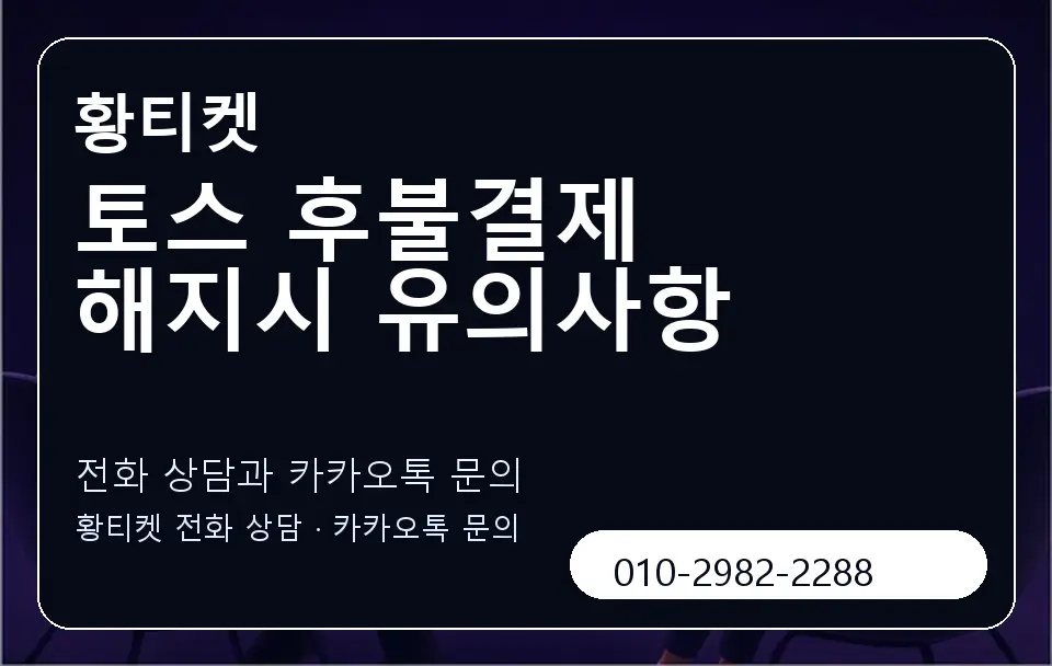 토스 후불결제 해지시 유의사항 황티켓 캐러셀 1