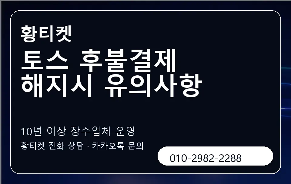 토스 후불결제 해지시 유의사항 황티켓 캐러셀 5