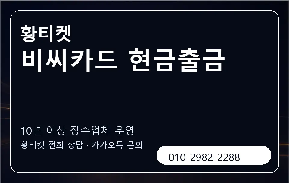 비씨카드 현금출금 황티켓 캐러셀 5