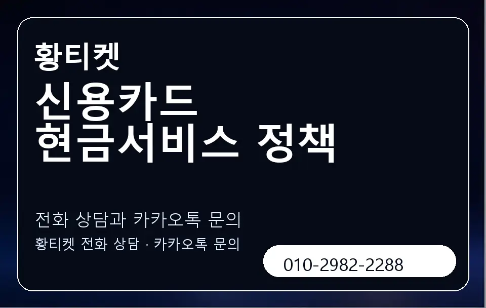 신용카드 현금서비스 정책 황티켓 캐러셀 1
