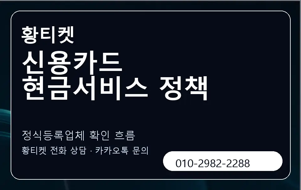 신용카드 현금서비스 정책 황티켓 캐러셀 4