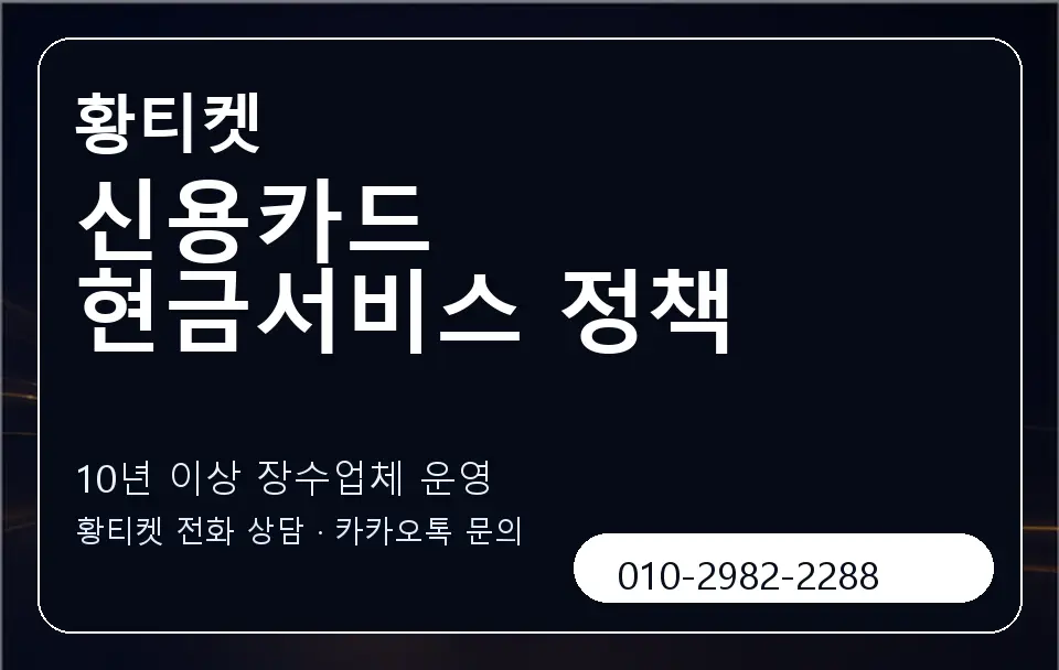 신용카드 현금서비스 정책 황티켓 캐러셀 5