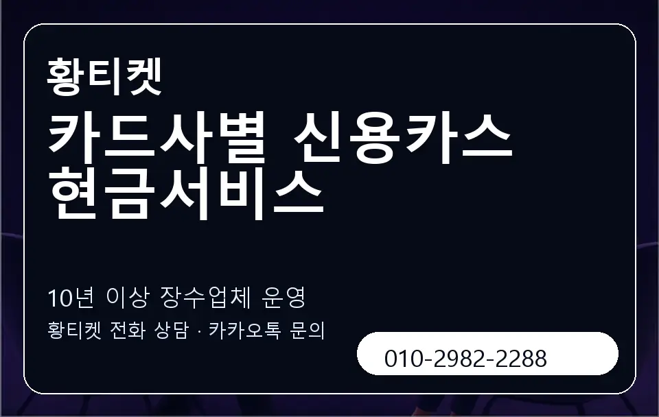 카드사별 신용카스 현금서비스 황티켓 캐러셀 5