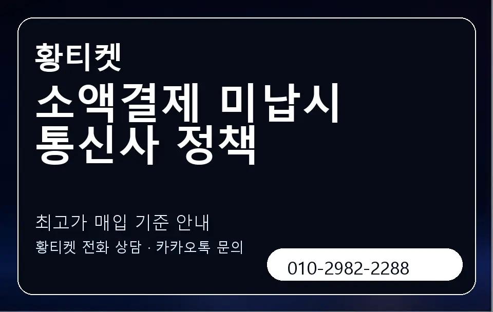 소액결제 미납시 통신사 정책 황티켓 캐러셀 3