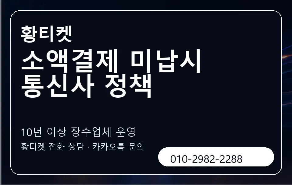 소액결제 미납시 통신사 정책 황티켓 캐러셀 5