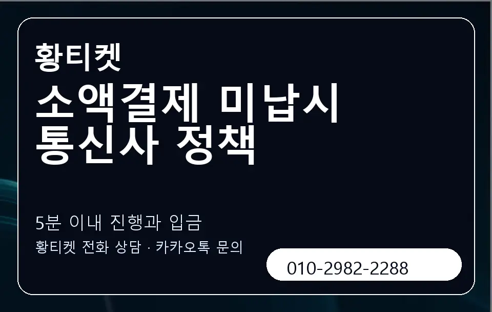 소액결제 미납시 통신사 정책 황티켓 캐러셀 6