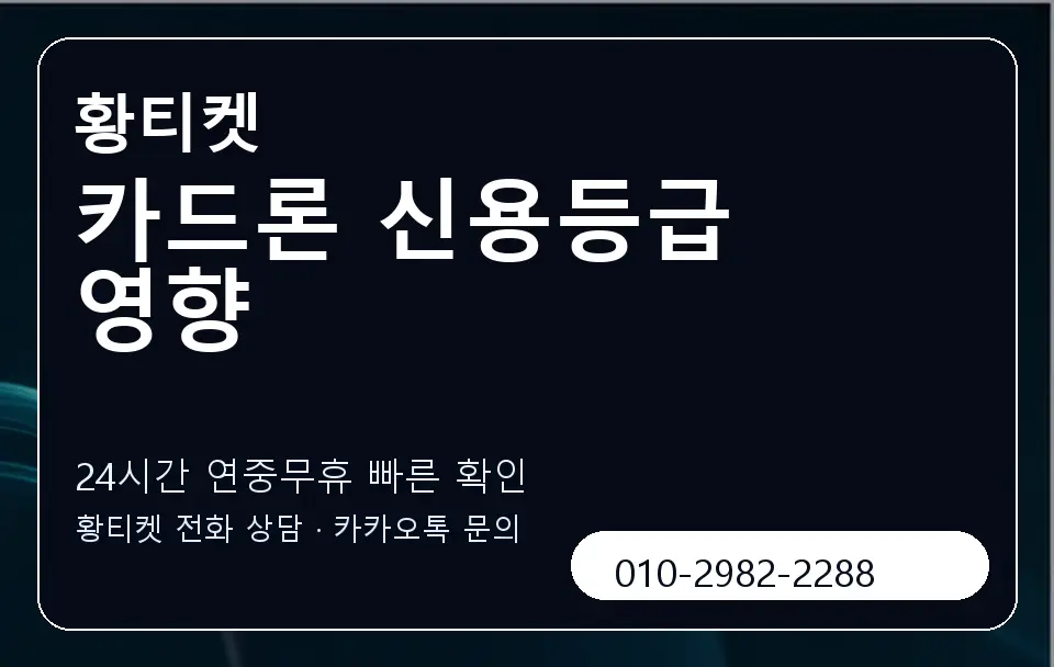 카드론 신용등급 영향 황티켓 캐러셀 2