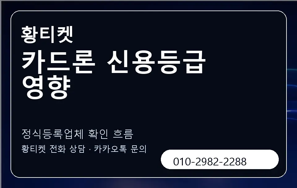 카드론 신용등급 영향 황티켓 캐러셀 4