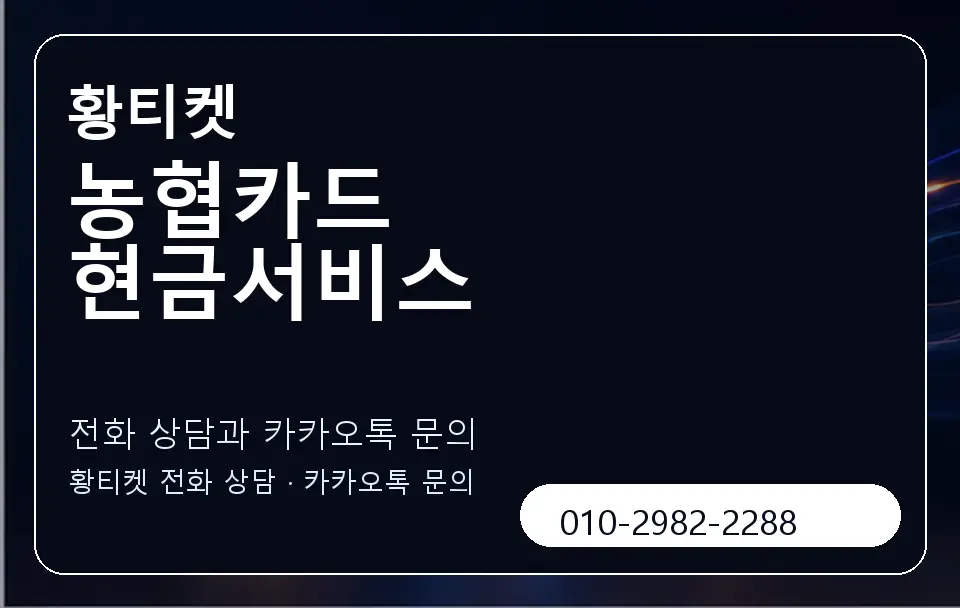 농협카드 현금서비스 황티켓 캐러셀 1