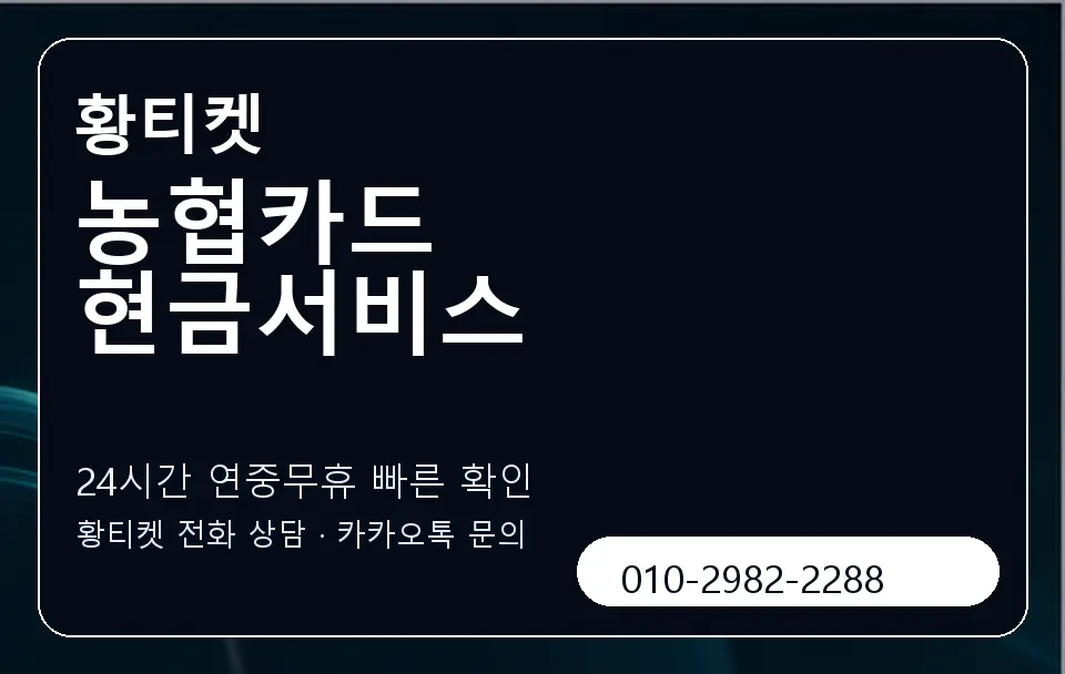 농협카드 현금서비스 황티켓 캐러셀 2