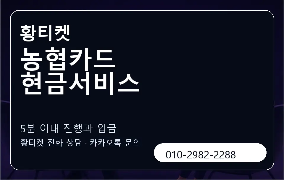 농협카드 현금서비스 황티켓 캐러셀 6