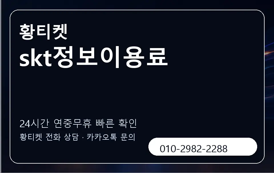 skt정보이용료 황티켓 캐러셀 2