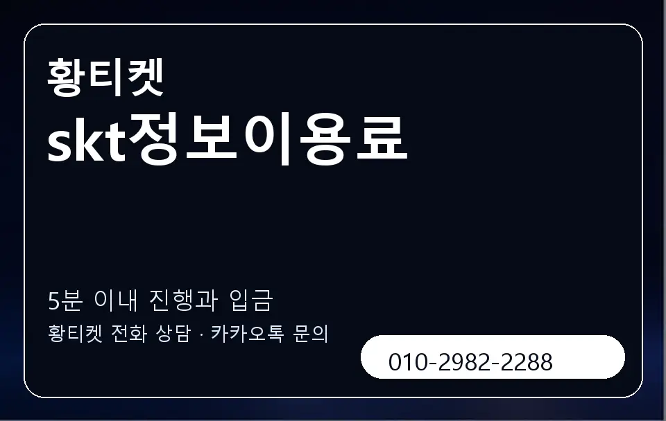 skt정보이용료 황티켓 캐러셀 6