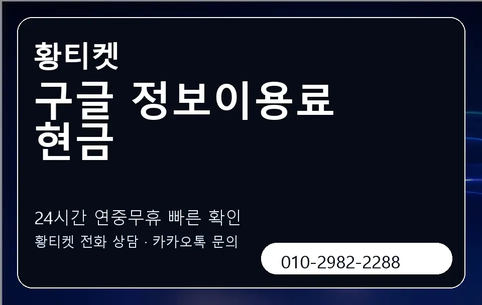 구글 정보이용료 현금 황티켓 캐러셀 2