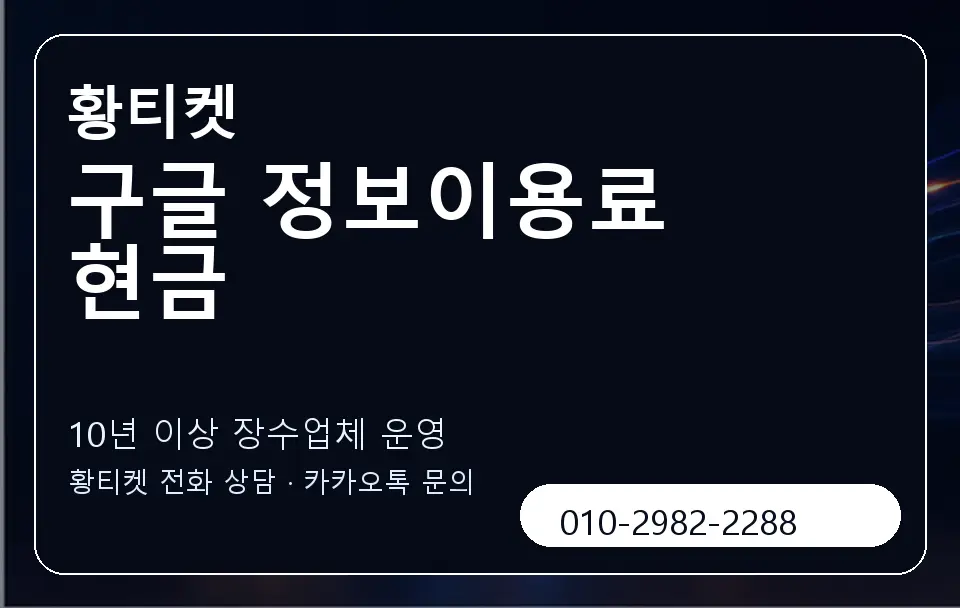 구글 정보이용료 현금 황티켓 캐러셀 5