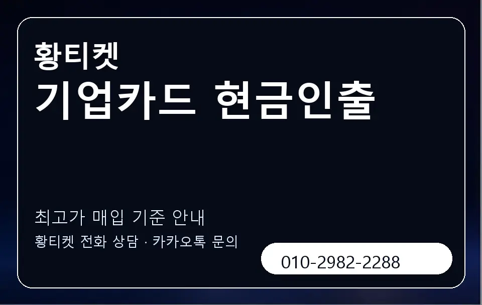 기업카드 현금인출 황티켓 캐러셀 3