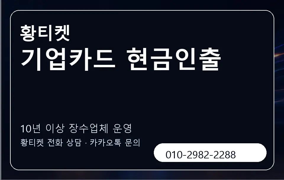 기업카드 현금인출 황티켓 캐러셀 5
